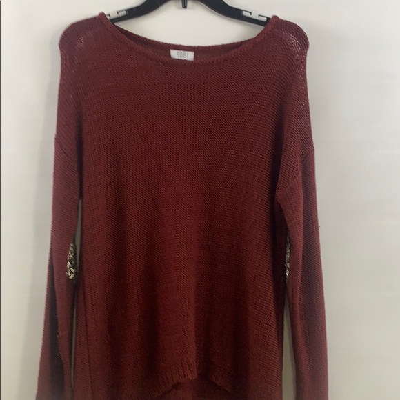 TOBI sequin elbow patch hi-low sweater. Size M - Picture 6 of 9